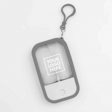 Customized  Gray Rectangular Alcohol Spray Bottles with Carabiner with logo