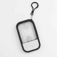 Customized  Black Rectangular Alcohol Spray Bottles with Carabiner with logo