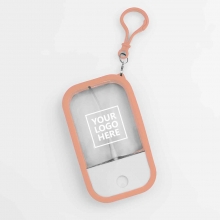 Customized  Peach Rectangular Alcohol Spray Bottles with Carabiner with logo