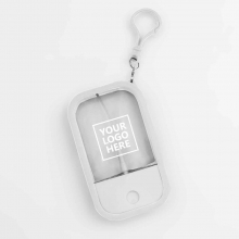 Customized  White Rectangular Alcohol Spray Bottles with Carabiner with logo