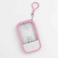 Customized  Pink Rectangular Alcohol Spray Bottles with Carabiner with logo