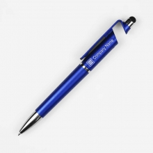 Customized  Blue ROCES 3-in-1 Plastic Pens with Stylus and Phone Holder with logo