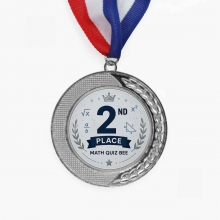 Customized PH Silver Round Academic Medals with Full Color Imprint  with logo