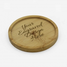 Custom Printed Round Bamboo Coasters as Corporate Giveaways