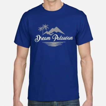 Customized Royal Blue Promotional Round Neck Color T-Shirts with logo