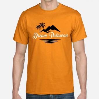 Customized  Orange Promotional Round Neck Color T-Shirts with logo