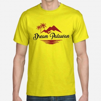Customized  Yellow Promotional Round Neck Color T-Shirts with logo