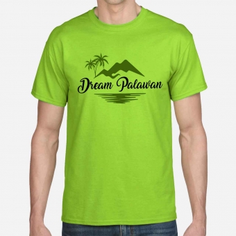 Customized Lime Green Promotional Round Neck Color T-Shirts with logo
