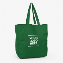 Customized Emerald Green Spacious Polyester Laundry Tote Bags with logo