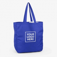 Customized Royal Blue Spacious Polyester Laundry Tote Bags with logo