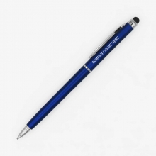 Customized  Blue THEA Slim Plastic Pens with Stylus Tip with logo