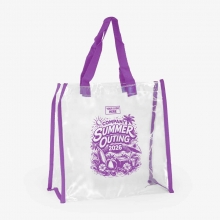 Customized  Purple Transparent Tote Bags for Women #1 with logo