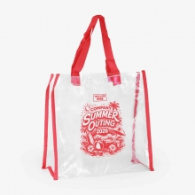 Customized  Red Transparent Tote Bags for Women #1 with logo