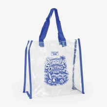 Customized  Blue Transparent Tote Bags for Women #1 with logo