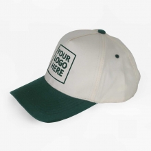 Customized  Green Unisex Baseball Caps with 5 Cotton Panels with logo