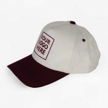 Customized  Maroon Unisex Baseball Caps with 5 Cotton Panels with logo