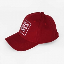 Customized  Red Unisex Polyester Baseball Caps with logo