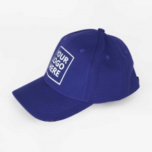 Customized  Blue Unisex Polyester Baseball Caps with logo