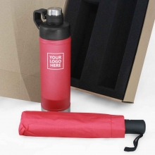 Custom Printed Summer 2026 Water Bottle and Folding Umbrella Gift Sets #29 as Corporate Giveaways