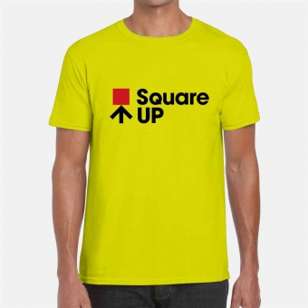 Customized  Yellow YALEX Unisex Color Round Neck T-Shirts with logo