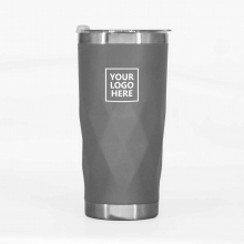 Customized  Gray YETI Double Wall Stainless Tumblers with Triangular Patterns with logo