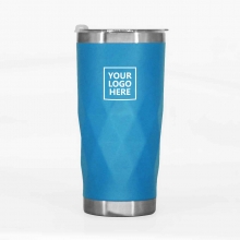 Customized  Blue YETI Double Wall Stainless Tumblers with Triangular Patterns with logo