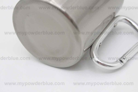 10 oz Stainless Coffee Mugs with Carabiner shot