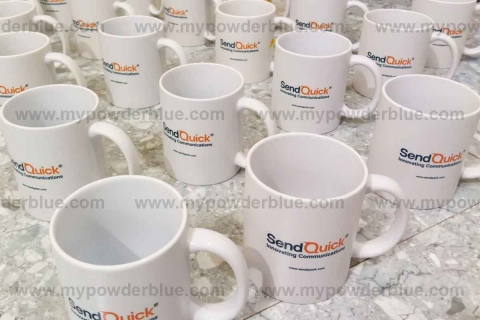 11 oz Matte White Ceramic Coffee Mugs sample