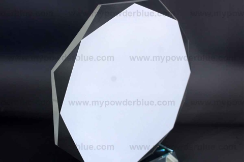 12 mm Octagon Glass Plaque shot