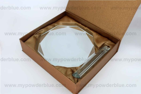 12 mm Octagon Glass Plaque B packaging