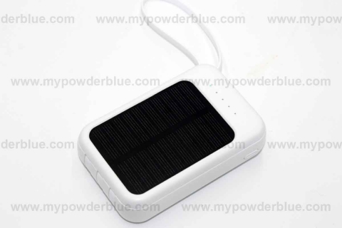 12000 mAh Solar Power Banks with Built-in Cables shot