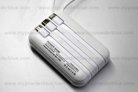 12000 mAh Solar Power Banks with Built-in Cables shot