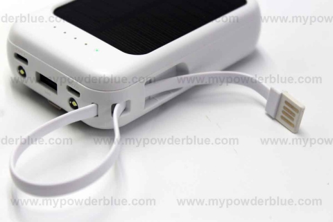 12000 mAh Solar Power Banks with Built-in Cables shot