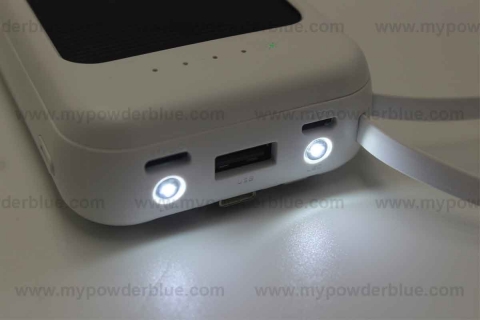 12000 mAh Solar Power Banks with Built-in Cables shot