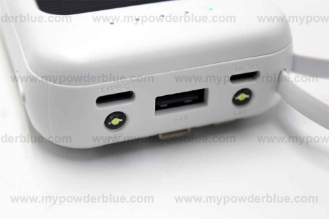 12000 mAh Solar Power Banks with Built-in Cables shot