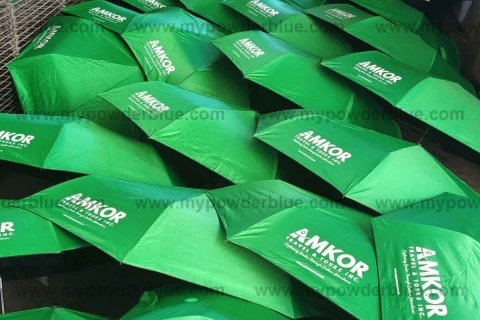 21 inches Automatic Folding Pongee Umbrellas with UV Protection (Class B) sample