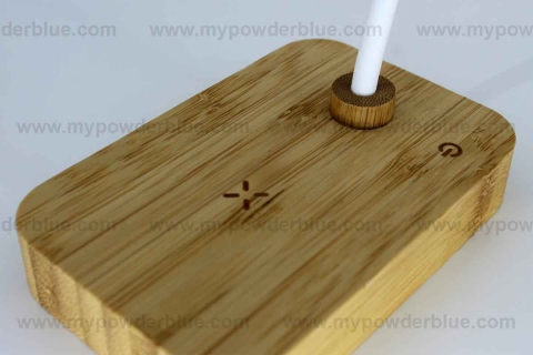 2-in-1 Bamboo Wireless Charging Pads with Night Lamp shot