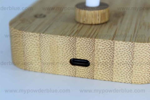 2-in-1 Bamboo Wireless Charging Pads with Night Lamp shot