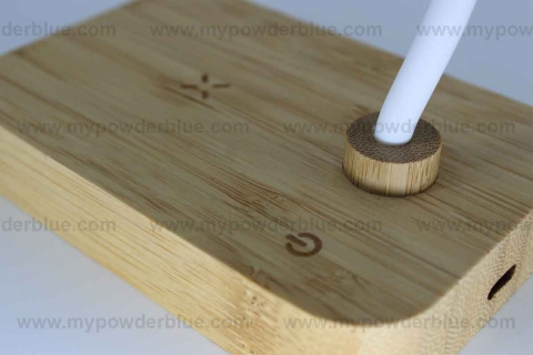 2-in-1 Bamboo Wireless Charging Pads with Night Lamp shot