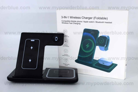 3-in-1 Foldable Wireless Charging Station packaging