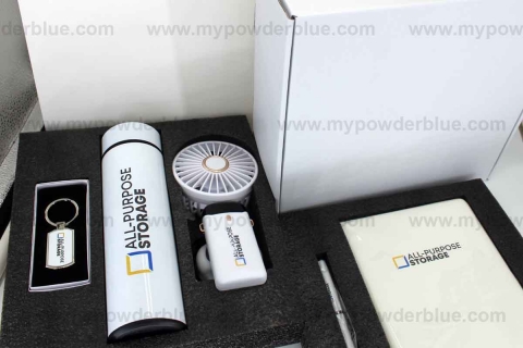 USB Fan, Tumbler, Metal Keychain, Notebook, and Metal Pen Gift Set #25C sample