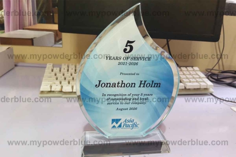 Droplet Shape Glass Plaque  sample