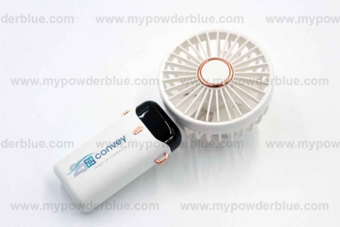 Handheld Rechargeable USB Fan with Stand and Lanyard shot
