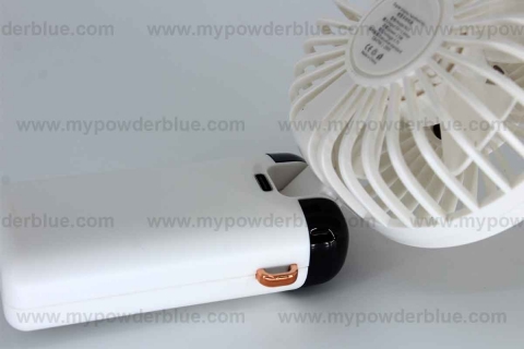 Handheld Rechargeable USB Fan with Stand and Lanyard shot