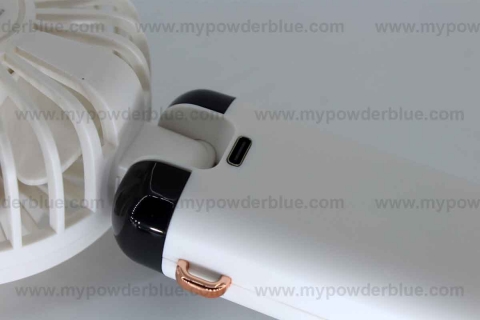 Handheld Rechargeable USB Fan with Stand and Lanyard shot