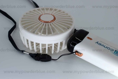 Handheld Rechargeable USB Fan with Stand and Lanyard shot