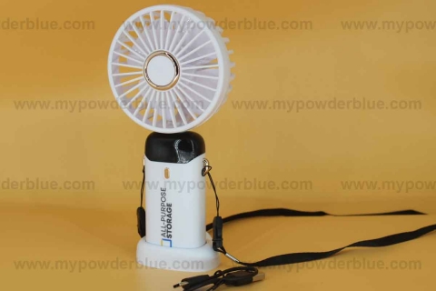 Handheld Rechargeable USB Fan with Stand and Lanyard sample