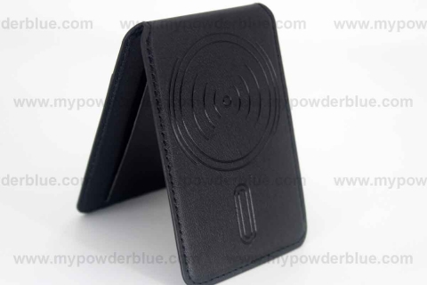 MagSafe-Compatible Leatherette Phone Stands with Card Slots shot