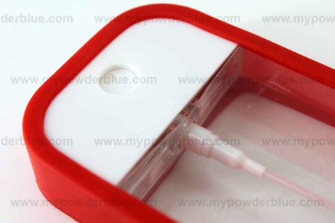 Rectangular Alcohol Spray Bottles with Carabiner shot