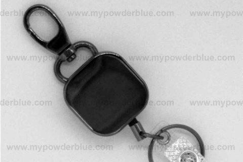 Retractable Metal Badge Reels with Carabiner Hook shot